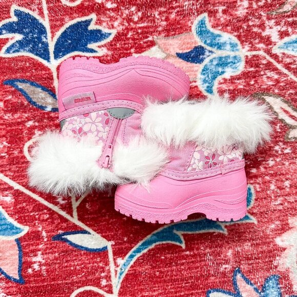 Toddler Pink Floral, Waterproof Winter Boots, 70HappyGW17 - Picture 3 of 8